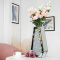 Modern Crystal Decorative Mirror Vases Stunning Luxury Flowers Home Decor Silver