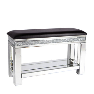 SHYFOY Crushed Diamon Mirrored Bench Shoe Storage