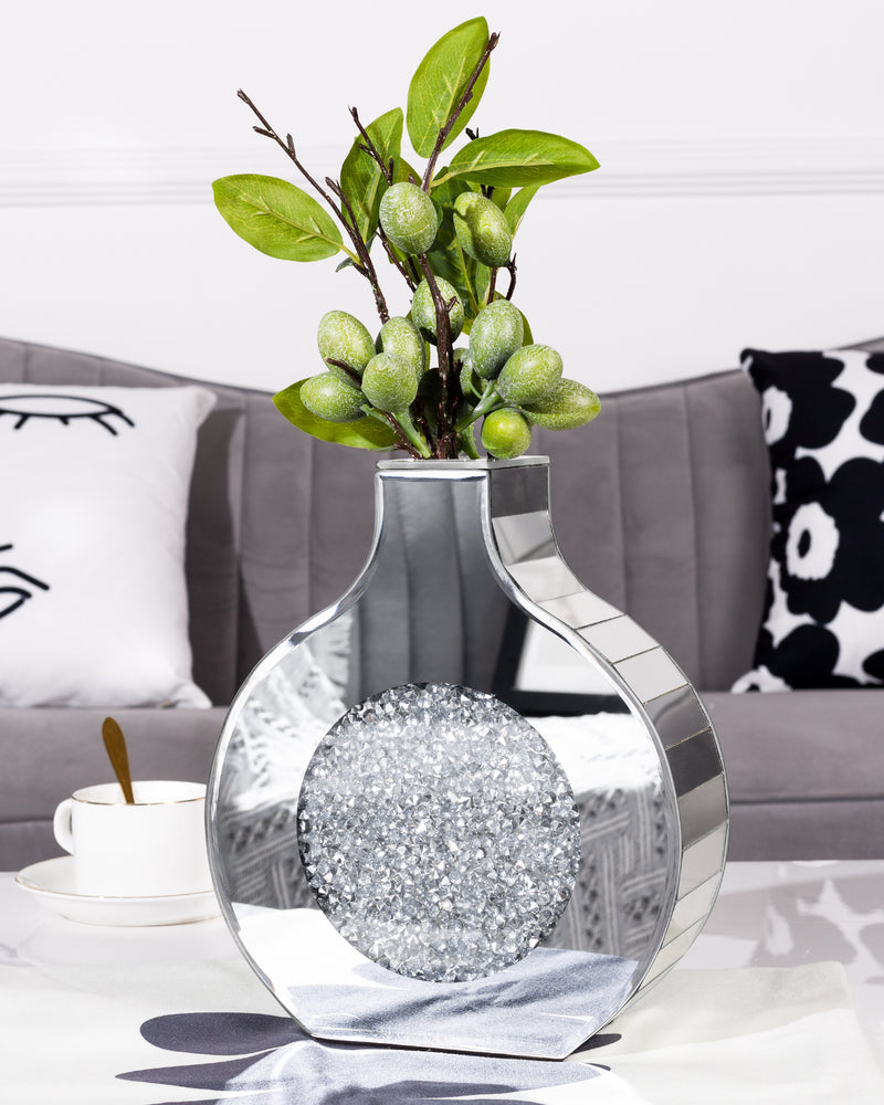SHYFOY Silver Mirror Crystal Glass Decorative Vase Luxury Home Decoration