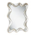 Großer asymmetrischer Wandspiegel in Silber