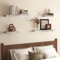 Mirrored Floating Shelves Wall Mounted Set of 6, Glitter Glass Mirror Storage Wall Shelves