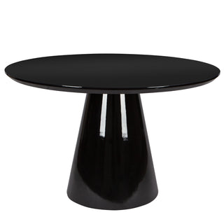Black Modern High Glossy Round Dining Table