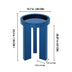 Blue Mirrored End Table,  Round Glass Side Table with Three Legs