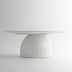 Mesa de centro redonda moderna, diseño de tambor blanco de 35,4 pulgadas
