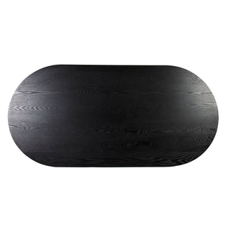 Black Modern Solid Wood Oval Dining Table