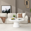 White Modern Round Coffee Table with Cone