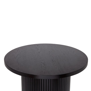 Black Pedestal Wood Round Coffee Table