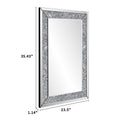 Glam Crystal Accent Wall Mirror Sparkly Silver Mirror