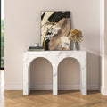 Modern Hallway Console Table in Faux Marble Finish