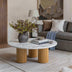 Modern Round Coffee Table with White Faux Marble Top