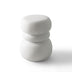 Mesa Auxiliar Moderna para Exteriores, Mesa Decorativa Escultórica para Patio, Aspecto de Hormigón Blanco