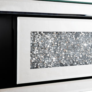 47 1/2" Mirrored Floating TV Shelf Crushed Diamonds Wall Mounted