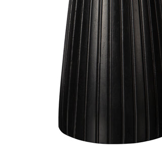 Round Black Side Table End Table with Pedestal Fluted Base