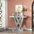 Modern Console Table Mirrored Finished, Glam Style W Silver Entryway Table
