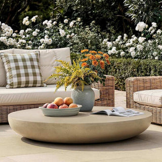 40" Minimalist Round Magnesium Oxide Coffee Table