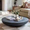 Black Minimalist Round Magnesium Oxide Coffee Table