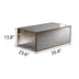 Rectangular Coffee Table, Mirrored Glass Center Table with Brushed Gold Frame