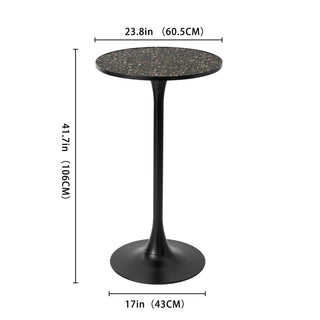 Black Modern Round Pub Table Bar Table