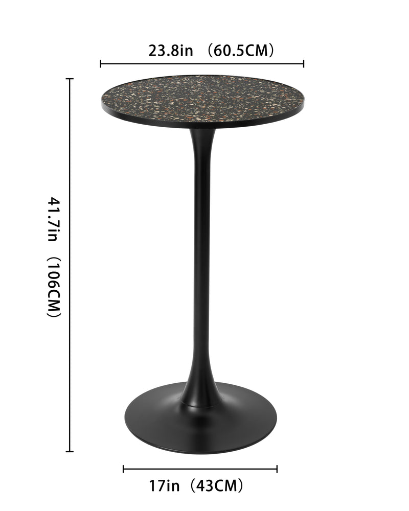 Black Modern Round Pub Table Bar Table