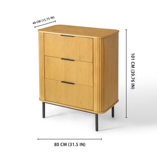 Wood Nightstand Bedside Table with 3 Drawer