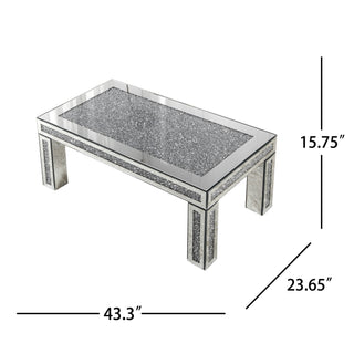 SHYFOY Mirrored Crushed Diamond Coffee Table