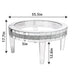 Round Glass Top Silver Accent Table Decor With Crushed Diamond Coffee Table