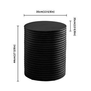 Black Modern Cylinder Side Table Minimalist Outdoor End Table