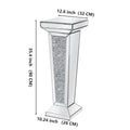 Tall Pedestal Mirrored Glass Top End Table