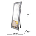 Rectangle Glass Mirror Accent Diamond Full Length Floor Mirror