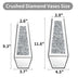 Crushed Diamond Mirrored Vases Set of 2, Silver Glass Flower Vases