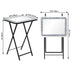 Elegante mesa auxiliar con espejo de cristal y pata de metal