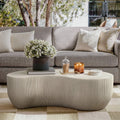Fluted Magnesium Oxide Modern Sculptural Coffee Table