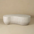 Fluted Magnesium Oxide Modern Sculptural Coffee Table