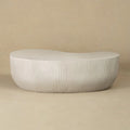 Fluted Magnesium Oxide Modern Sculptural Coffee Table