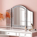 SHYFOY Trifold Mirror Vanity-Crushed Diamond 3 Way Mirror Bedrooms