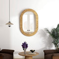 Elegant Wood Frame Oval Wall Mirror