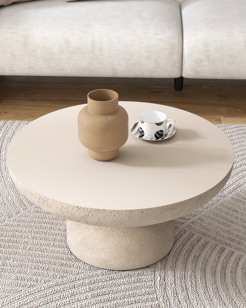 Travertine Round Coffee Tables Accent Center Table