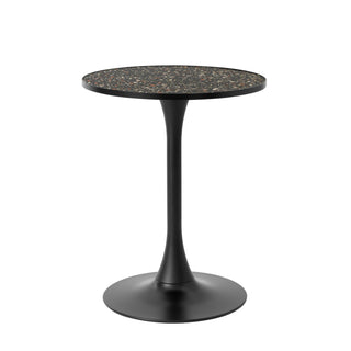 Black Round Bar Table Metal Base Dining Table