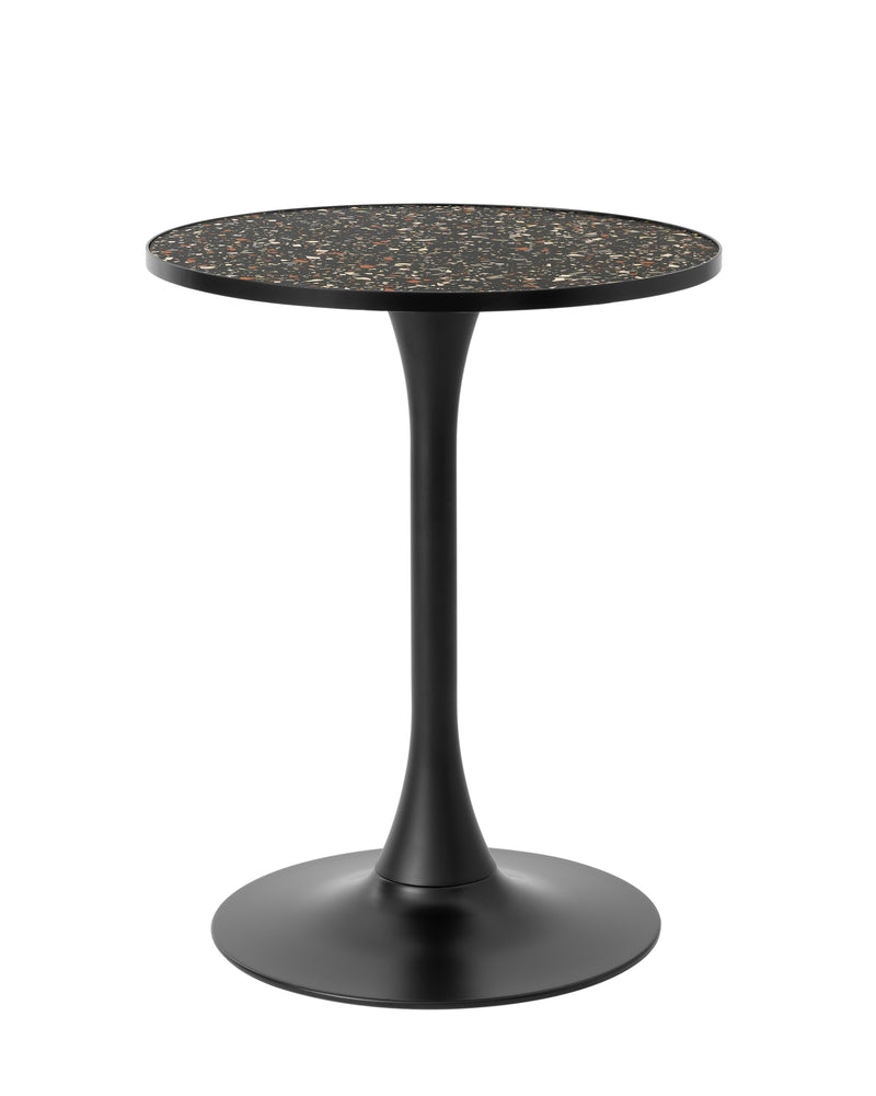 Black Round Bar Table Metal Base Dining Table