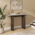 Walnut Marble Console Table Entryway Table with Fluted Base