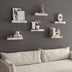 Mirrored Floating Shelves Wall Mounted Set of 6, Glitter Glass Mirror Storage Wall Shelves