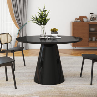 Black Modern High Glossy Round Dining Table