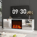 Modern Media Console TV Stand With Electric Fireplace