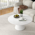 White Modern Round Coffee Table with Cone