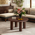 Modern Round Coffee Table with Solid Wood Legs – Stylish Centerpiece for Living Room