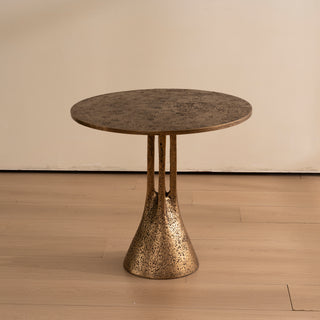 Antique Brass Round End Table 23.62" W x 23.62" D x 22.05" H