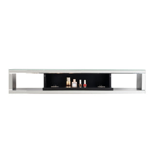 47 1/2" Mirrored Floating TV Shelf Crushed Diamonds Wall Mounted