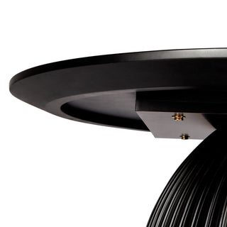 Classical Black Round Coffee Table Solid Wood Base