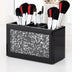 Black Makeup Brush Holder Organizer, 3 Slots Glass Cosmetic Brushes Storage Holder
