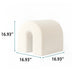 White Accent Upholstered Ottoman, N Shaped